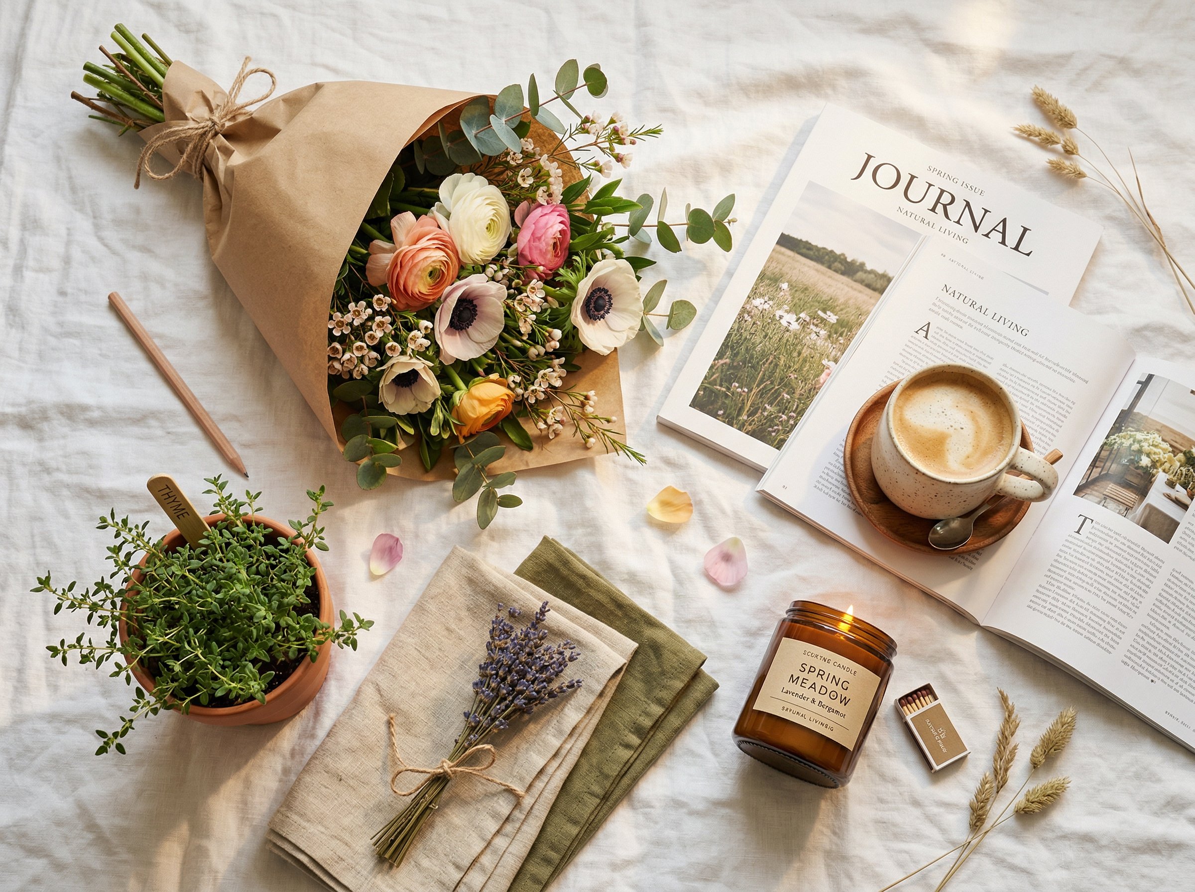 Spring favorites flat lay