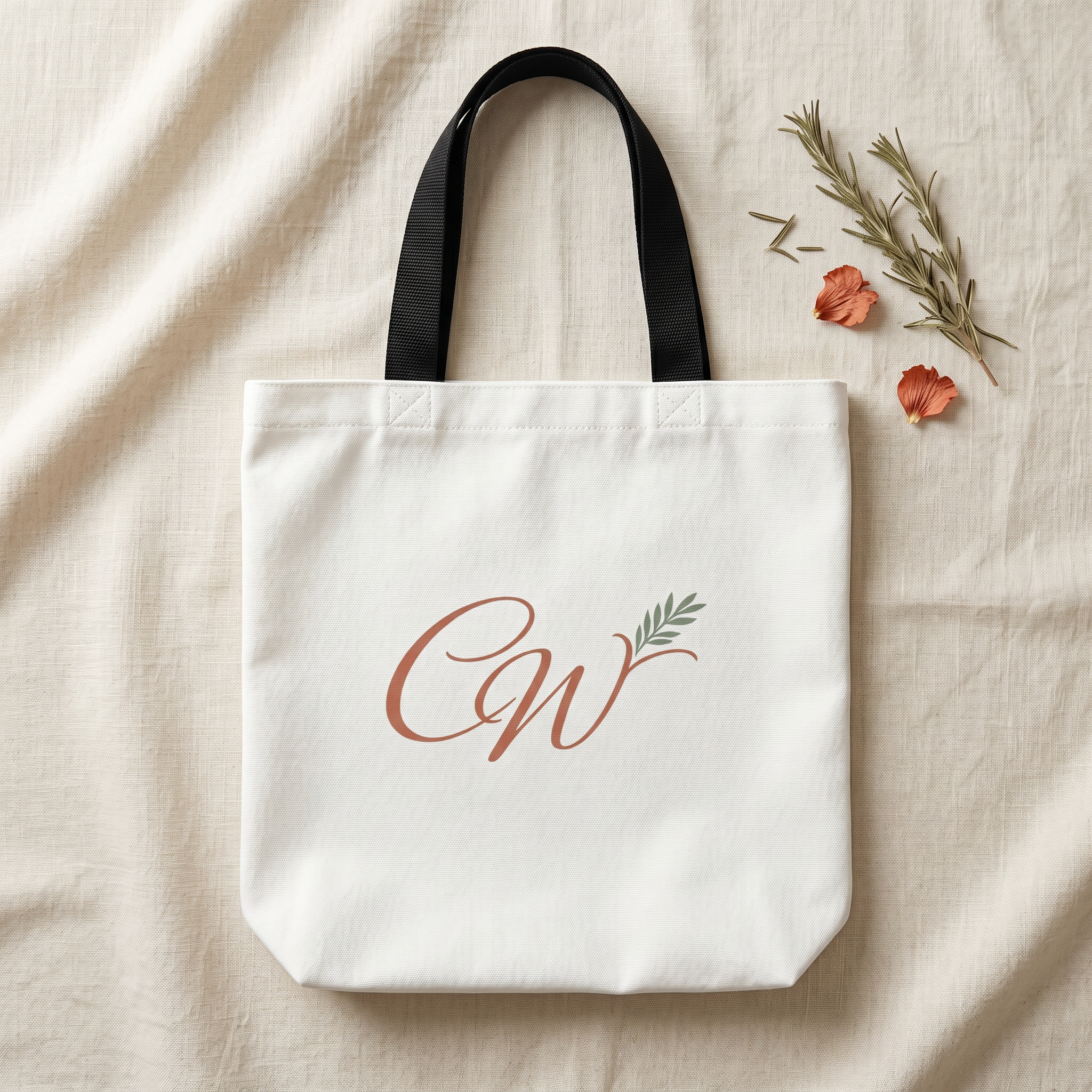 CW monogram canvas tote bag